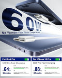 2 Pack USB C to USB C Cable 6FT 60W Woven Fast Charging Cord for iPhone 17 16 15 Samsung MacBook