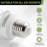 E26 Spiral CFL Light Bulbs 13W 60W Equivalent 2700K Soft White 1040 Lumens Non-Dimmable 3 Pack