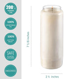 9 Day Prayer Candles, 9 Pack - 7” White Memorial Candle For Shiva, Religious Ceremony, Party, Emergency Candles - Long Burning Vegetable Wax In Plastic Jars