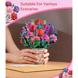 Colorful Floral 3D Pop Up Card Spring Greeting For Mother’S Day Easter Birthday Anniversary Get Well Thinking Of You, Carnation Bouquet For Mom Grandma Wife Sister Aunt With Envelope And Note Card