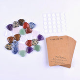 Valentine'S Day Gift, 24 Sets Pocket Hug?Heart-Shaped Natural Crystal Stone Card, Party Gift Exchange