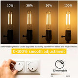2 Pack T10 LED Tubular Bulbs 4W 2700K Warm White Dimmable E26 Edison Light Bulbs