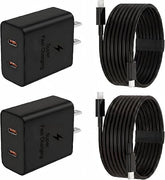 2 Pack 45W USB C Fast Charger with 6FT Cable for Samsung iPhone & Android