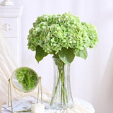 Hydrangea Artificial Flowers, 4Pcs Real Touch Flowers, 20" Faux Hydrangea Flowers, Latex Real Touch Hydrangeas, Fake Flowers For Home Decor Party Bouquet Wedding Decoration, Green