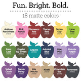 Apple Barrel PROMOABII Matte Finish Acrylic Craft Paint Set Designed for Beginners and Artists, Non-Toxic Formula That Works on All Surfaces, 2 Fl Oz (Pack of 18), 18 Colors May Vary, Count