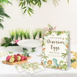 50Pcs Dinosaur Guessing Game Cards With Foldable Table Sign Cute Guess How Many Dinosaur Egg Candy Jar Game Cards For Birthday Baby Shower Party Supplies