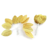 Silk Leaf 200Pcs Golden Artificial Leaves Diy Corsage Boutonniere Accessory For Diy Wedding Party Decor