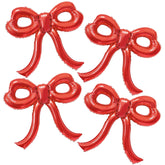 4 Pcs Red Bow Balloons Bow Party Decorations For Girl Women Red Bow Birthday Decorations Giant Foil Balloon For Baby Shower Engagement Wedding Christmas Decor Bachelorette Party Supplies