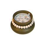 Magnolia Juniper Scented Candle – 23Oz Green Ceramic Jar With Wooden Bead Accent– 12H, Smokeless - Premium Paraffin And Palm Wax, Cotton Wick – Aromatherapy Gift For Home Relaxation