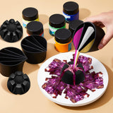 6 Pieces Pour Painting Supplies Split Cups For Paint Pouring Acrylic Silicone Resin Flower Acrylic Leaky Fluid Mixing Cups 3/4/5 Channels Dividers Art Accessories Crafts Diy Drawing Tools