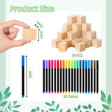 97 Pcs Baby Shower Game Sign Set Includes Decorative Square Signs 56 Diy Blank Wooden Blocks 20 Fabric Pens Baby Shower Game Prizes.