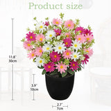 Artificial Daisy Flowers In Pot 12 Inch Fake Flowers Silk Daisy Arrangement Faux Plant Flower Decor For Spring Home Decor Table Centerpiece Garden Porch Window - Pink