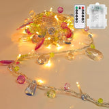 Battery Operated Acrylic Gem Fairy Lights 30 LED Warm White String Lights with Remote Timer 8 Modes for Bedroom Party Decor