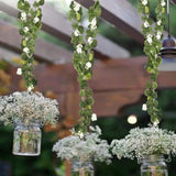2 Pcs Spring Summer Flower Garland Geranium Artificial Garland Outdoors White Geranium Artificial Flowers Uv Resistant Hanging Basket Floral Garland For Porch Farmhouse Centerpiece Decor