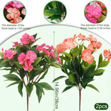 4 Pcs Artificial Impatiens Flowers For Outdoors Uv Resistant Silk Impatien Flower Outside Bushes Orange Faux Impatiens Flowers For Planter Pot Patio Lawn Garden Hanging Basket Porch Decor