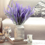 Artificial Flowers 12 Bundles Lavender Bouquet For Wedding Home Office Decoration - Purple