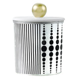PartyLite White Clove Monochrome Jar Candle – Modern Black & White Design, Mandarin, Matcha, Shiso Leaf, White Clove, Amber & Hazelnut Wood Scent, 40-60 Hours Burn Time