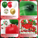 129Pcs Happy Christmas Party Decorations Merry Christmas Balloon Arch Kit Includes There Is Some Ho Ho Ho In This House Banner, Xmas Themed Balloons And Tablecloths For Merry Friendsmas Party