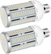 2 Pack 50W LED Corn Light Bulbs 400W Equivalent 3000K Warm White 5500 Lumens E26 E27 Base
