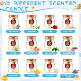 12 Pcs Teacher Appreciation Gifts Bulk Scented Soy Wax Fragrance Thank You Candle In Organza Bags Aromatherapy Jar Inspirational Candle Gift For Teachers,School Staff,12 Fragrances(Cute)