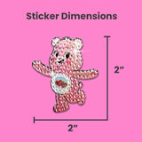 “Lots Of Love” Care Bears Greeting Card With Collectable Rhinestone Sticker – 5” X 7” Blank Card + 2” X 2” Sticker – For Birthdays, Valentines, Encouragement, Or Just Because