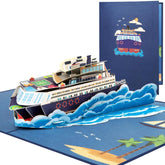 Cruise Ship Card Pop Up - 3D Greeting Card Cruise Ship, Birthday Gifts For Cruise Lovers, Kids, Men, Retirement Gift For Woman Men, Graduation Gift Card, Anniversary Card