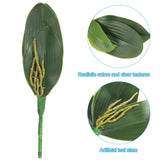 Orchid Leaves 10.63 Inch, 3 Pcs Small Artificial Faux Phalaenopsis Foliage Real Latex Touch Green Plant 5 Leaves With Stems For Home Flowers Pot Decor, Green