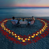 6000 Pcs Artificial Rose Petals With 72 Pcs Romantic Flameless Candles, Led Heart Tea Lights Battery Operated For Romantic Night Wedding Anniversary Table Party Decoration