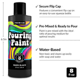 Black Acrylic Pouring Paint, Mars Black, 8Oz (236Ml) Bottle, For Pour Art And Flow Painting