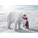 Polar Bear And Girl Christmas Cards Boxed With Envelopes Set Of 12 Holiday Cards And 12 Envelopes. Made In Usa.
