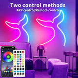 32.8FT RGB LED Neon Strip Lights App & Remote Control IP65 Waterproof Flexible Rope Lights