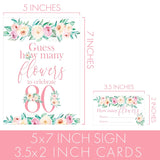 80Th Birthday Party Game – How Many Flowers – Pink Floral Birthday Games For Adults, Flower Garden Theme