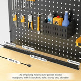 Long Metal 16 Outlet High Amp Power Strip with 4800J Surge Protection and 4FT Cord