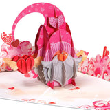Frndly 3D Love Gnome Pop Up Valentines Day Card, Handcrafted - 100% Recycled And Eco-Friendly, 8" X 6" Cover - Includes Envelope And Note Tag