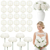 50 Pcs Artificial Peony Rose Flowers Heads 4.7 Inches Silk Fake Peony Head Flowers For Wedding Bridal Bouquet Home Floral Diy Centerpieces Arrangements Party Tables Decorations(White)