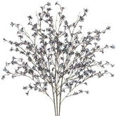 3 Pcs Cherry Blossom Branches Artificial Flowers For Spring Summer Indoor Decoration Faux Cherry Blossom Long Stems Dusty Blue Silk Fake Flowers For Tall Vase Arrangements Home Wedding Table