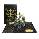 5"X7" Libra Birthday 3D Pop-Up Card – Celestial Constellation Horoscope Design – Mysterious Zodiac Gift For September 23Rd To October 22Nd Birthdays, Astrology Lovers, And Family