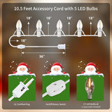 Christmas Village Lights, 10.5Ft Accessory Cord With 5 Led Light Bulb, Blow Mold Replacement Lights With Switch, C7 Ligh
