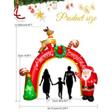 10Ft Christmas Inflatable Decoration With Build-In Leds, Blow Up Yard Santa Claus Decoration Christmas Archway Inflatabl