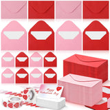 400 Set Mini Valentine Greeting Cards With Envelopes Stickers Valentine Red Pink Love Small Greeting Cards Bulk Blank Note For Galentine Day Gift Supplies(Red,Pink)