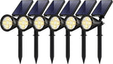 6 Pack Solar Garden Spot Lights Waterproof Warm White Outdoor Pathway Wall Lights