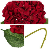 3Pcs Christmas Red Hydrangea Artificial Flowers 6Inch Burgundy Hydrangeas Glitter Faux Hydrangea Flowers With Stems Fake Flower Arrangements Bouquets Floral Wedding Xmas Home Decor Small