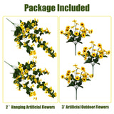 5Pcs Artificial Sunflowers For Outdoors Uv Resistant Artificial Sunflowers Fake Flowers Look Real Faux Outdoor Flowers Plants For Outside Porch Patio Garden Decor