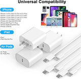 2 Pack 20W USB C Fast Charger with 6FT MFi Certified Lightning Cable for iPhone