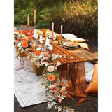 Roses Artificial Fall Flowers Burnt Orange Combo Box Set Faux Flowers Silk Mix Peony Fake Flowers With Stems For Diy Bridal Wedding Bouquets Centerpieces Baby Shower Party Home Decorations