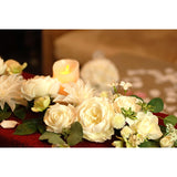 Artificial Flower Box Set For Diy Wedding Bridal Bouquet Centerpiece Arrangement Ceremony Party Baby Shower Home Decoration (Fake Faux Dahlia Peony Gardenia Daisy Rose Filler) (Pearl White)