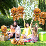 Jumbo Gingerbread Man Xmas Foil Party Balloons, 6 Pack Merry Christmas Mylar Helium Large Gingerbread Man Kids Balloon For New Year Eve Holiday Festival Birthday Party Decorations Supplies