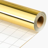 Gold Wrapping Paper Roll - 17 In X 16.4 Ft(23.3 Sq.Ft.) Metallic Gold Solid Color Gift Wrap With Grid Cutting Lines For Christmas, Wedding, Birthday, Valentines Day, Mothers Day, Baby Shower