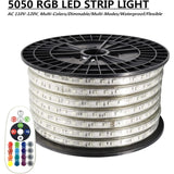 5050 Rgb Led Strip Lights Ac 110V Home Decoration Multi-Colors/Dimmable/Multi-Modes/Waterproof/Flexible Led Rope Light With Remote (65.5Ft/20M)