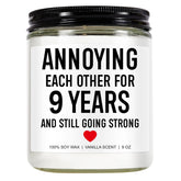 Funny Scented Candle, 9 Year Anniversary, Gifts For Him, Her, 9Th Anniversary, Gifts For Husband, Wife, Couple, 9 Year Wedding Anniv. Pottery Presents For Men, Women